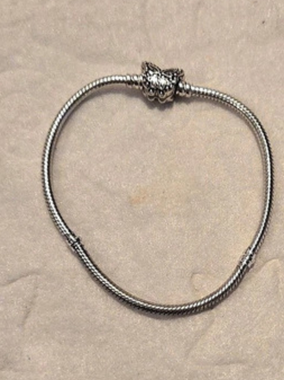 Pandora Moments Butterfly Clasp Snake Chain Bracelet Silver